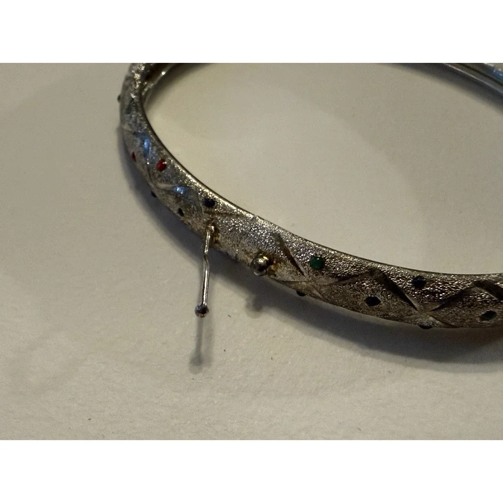 VINTAGE STUNNING STERLING SILVER BANGLE BRACELET ~ 925‎